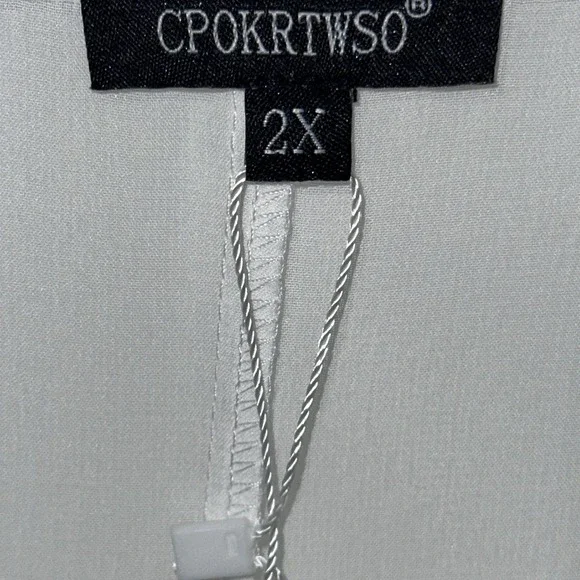 CPOKRTWSO Womens White Crochet Beach Swimsuit Coverup Size‎ 2X - Picture 8 of 9